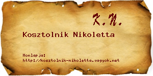 Kosztolnik Nikoletta névjegykártya