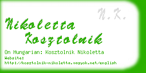 nikoletta kosztolnik business card